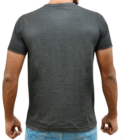 Cotton Plain Mens Round Neck Charcoal Colour T Shirts Size S To Xl At