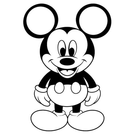 Friendly Micky Mouse Cartoon Coloring Page Premium Ai Generated Vector