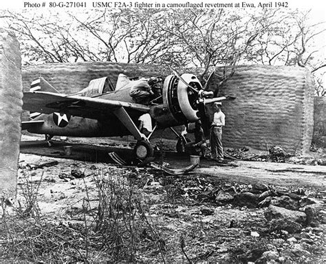 Asisbiz Brewster Buffalo F2a 3 Undergoing Routine Maintenance In Its