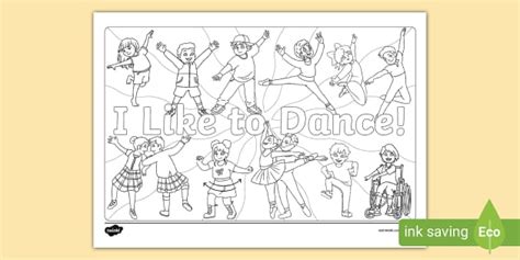 New I Like To Dance Colouring Page Twinkl