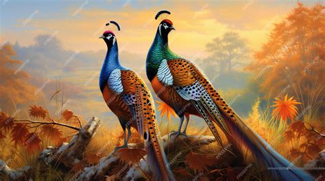 Premium Photo Loving Pheasant Couple In Their Untamed Natural Habitat