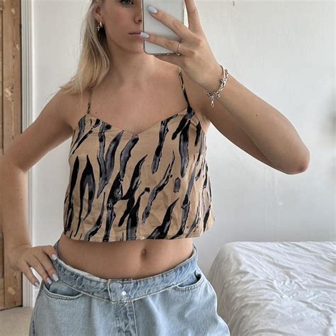 Topshop Leopard Print Silk Cami Top Size 8 Depop