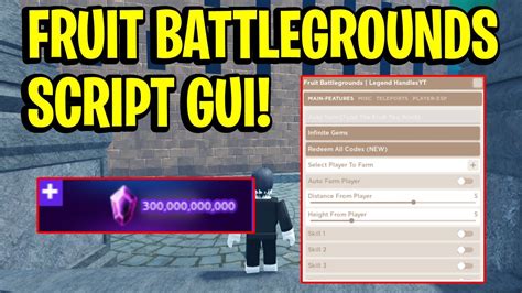 Fruit Battlegrounds Script Gui Hack Infinite Gems Auto Spin