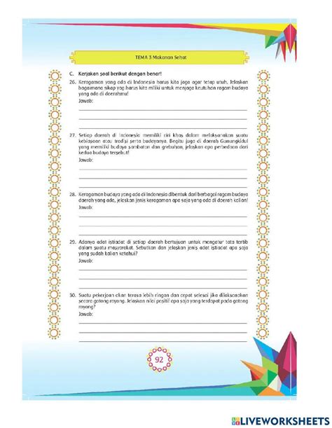 Keragaman Budaya Interactive Activity Live Worksheets