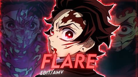 Flare Phonk Demon Slayer Tanjiro Bright Red Sword Edit Amv Fyzak