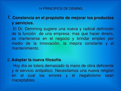 Los 14 Principios de la Calidad Edwards Deming Gestión de la Calidad