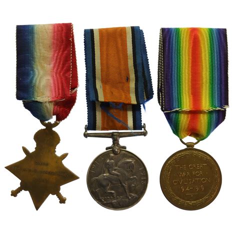 WW1 1914 15 Star British War Medal Victory Medal And Memorial Plaque