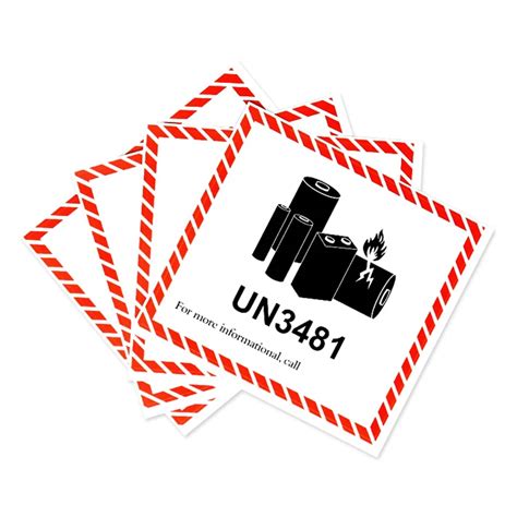 500 Labels Un3481 Lithium Ion Battery Stickers For Battery Warning Shipping And Handling Warning ...