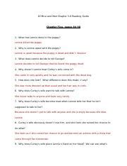 Kylee LaRue Of Mice And Men Chapter 5 6 Reading Guide Of Mice And