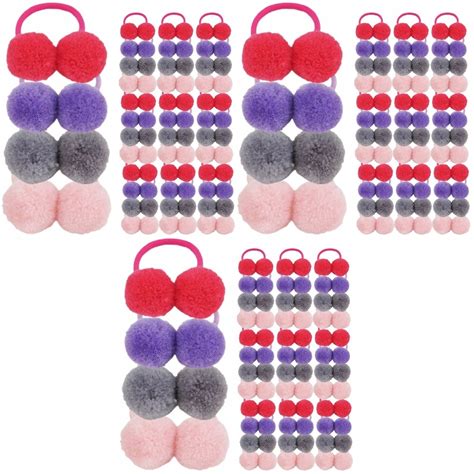 Pcs Pom Pom Pompom Hair Ropes Ponytail Holders