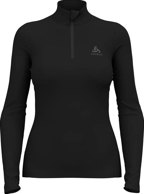 Odlo Bl Top Turtle Neck L S Half Zip Merino Black Hauts Thermiques