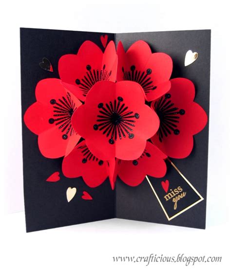 crafticious: Pop Up Card - Valentine Flowers