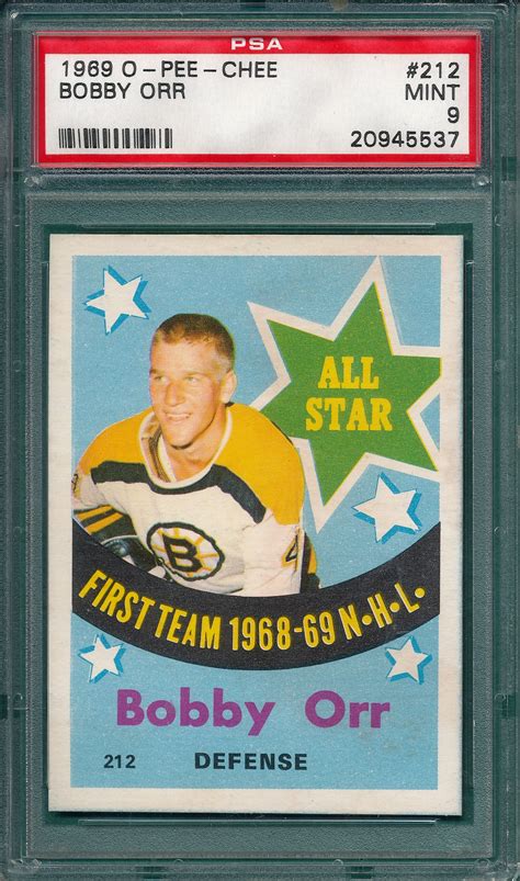 Lot Detail 1969 O Pee Chee Hockey 212 Bobby Orr PSA 9 MINT