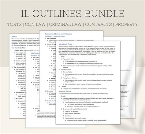 1l Outlines Bundle Law School Notes Law School Outlines Bar Exam Bar