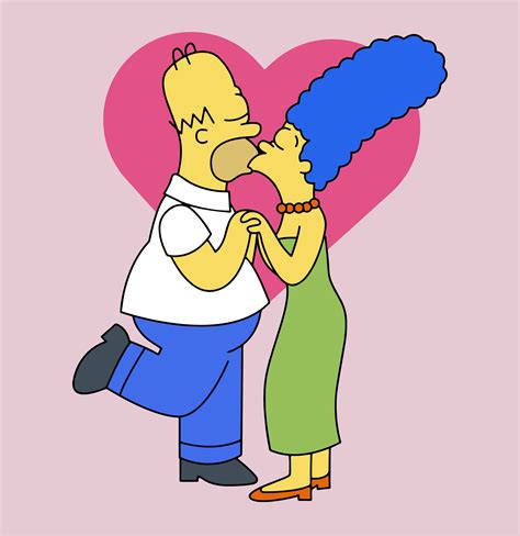 Los Simpson Svg Homer Y Marge Archivo En Capas The Simpsons Etsy México