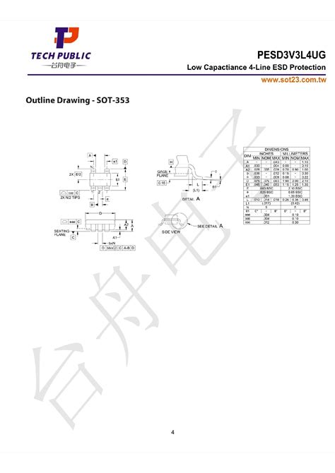 Pesd3v3l4ug （tech Public 台舟 ）pesd3v3l4ug中文资料 价格 Pdf手册 立创电子商城