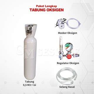 Jual Paket Murah 1 SET LENGKAP Tabung Oksigen 0 5 M3 SIAP PAKAI