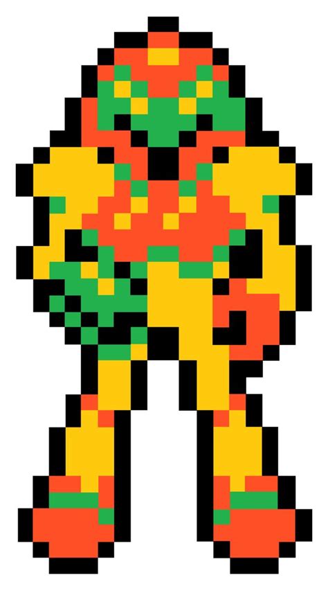 Metroid Samus Pixel Art Grid Pixel Samus Metroid Perler Aran Pixel