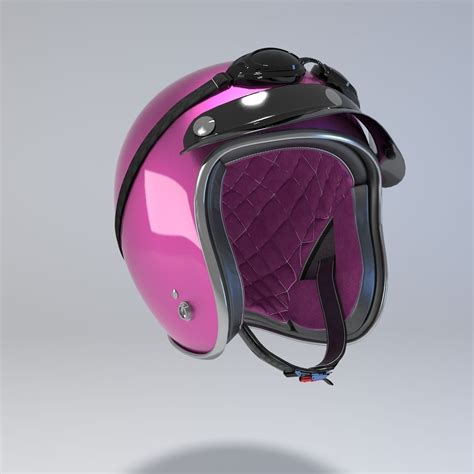 PINK Retro Motorcycle Helmet 3D model | CGTrader