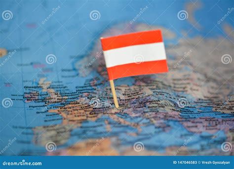 Map with flag of Austria stock image. Image of journey - 147046583