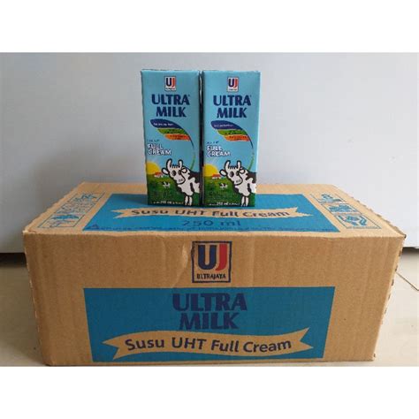 Jual Susu Ultra Milk Uht Full Cream 250 Ml 1 Dus Shopee Indonesia