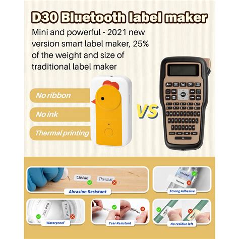 LUFIER - Thermal Label Maker Inkless Machine Mini Portable Bluetooth ...