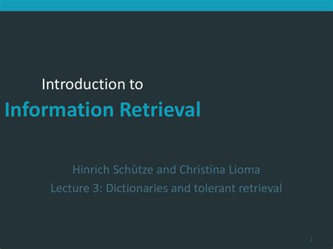 Introduction To Information Retrieval