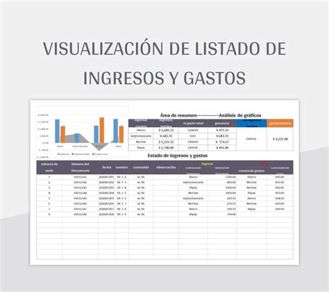 Plantilla De Formato Excel Visualizaci N De Listado De Ingresos Y