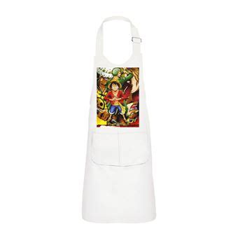 Fabulous Tablier Cuisine Enfant 2 Poches Blanc One Piece Luffy Tragalga