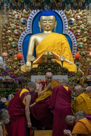 Tibetan Spiritual Leader Dalai Lama Yellow Editorial Stock Photo