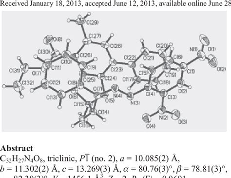 Table 1 From Crystal Structure Of E Ethyl 2 2 2 2 4 Dinitrophenyl