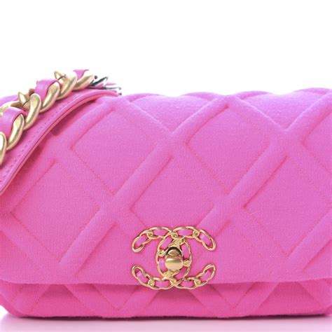 CHANEL Jersey Quilted Chanel 19 Waist Bag Pink 676451 | FASHIONPHILE