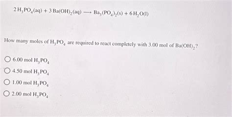 Solved H Po Aq Ba Oh Aq Ba Po S Chegg