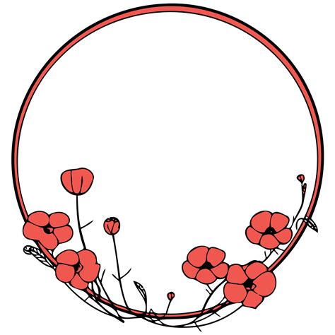 frame with red poppy flowers 22565767 Vector Art at Vecteezy