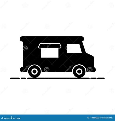 Simple Food Truck Silhouette Stock Vector - Illustration of fast, icon ...