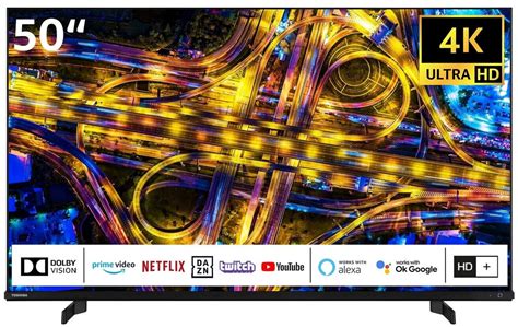 Toshiba 50UL4D63DGY 126 cm (50 Zoll) LED Smart TV (Ultra HD, HDR10, HDR ...