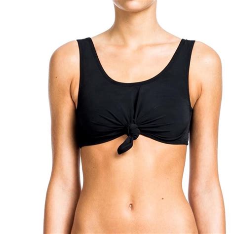 New Beth Richards Black Swim Tank Knot Bikini Top Gem