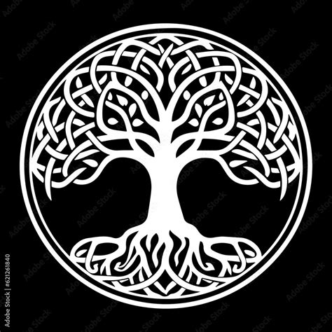 Yggdrasil Tree Vector Isolated On White Background Tree Of Life Tree Vector Ancient Mystical