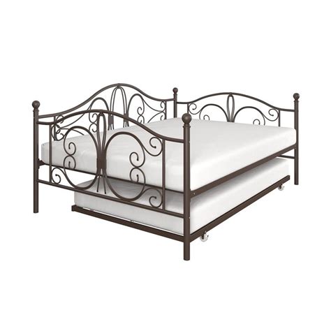 Dhp Bombay Full Size Metal Daybed Frame And Twin Size Trundle In Bronze