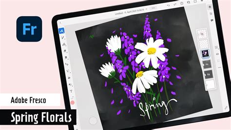 Beginner Adobe Fresco Tutorial How To Draw Spring Florals Youtube