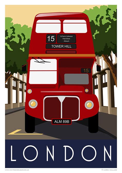 London Bus Travel Poster Of London Red Routemaster Bus A4 Etsy Uk