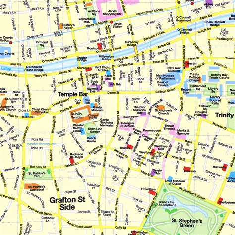 Foldout Travel Map to Historic Central Dublin | Red Maps