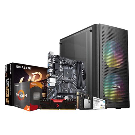 AMD Ryzen 5 5600G Gigabyte B450M DS3H V2 PC Build