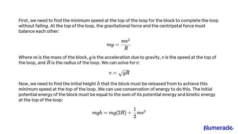 Solved A Block Of Mass M Slides Without Friction Along The Looped