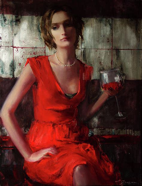 Lady In Red Painting By Elizabeth Yashina Fine Art America