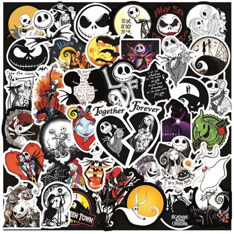 50pcs Stickers For Tim Burton Fans Scrapbooking Diy Jack And Etsy