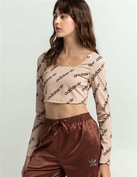 ADIDAS Logomania Womens Crop Top NUDE Tillys