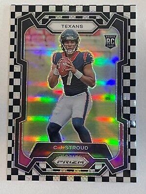 Cj Stroud Prizm Black White Checker Ssp Rookie Card Rc