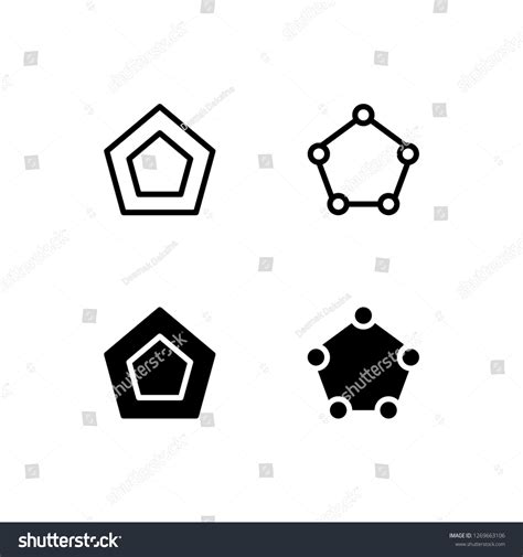 Pentagon Icon Logo Vector Symbol Geometry Stock Vector (Royalty Free ...