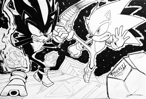 [Fanart] Sonic Vs Shadow from Inktober : r/SonicTheHedgehog